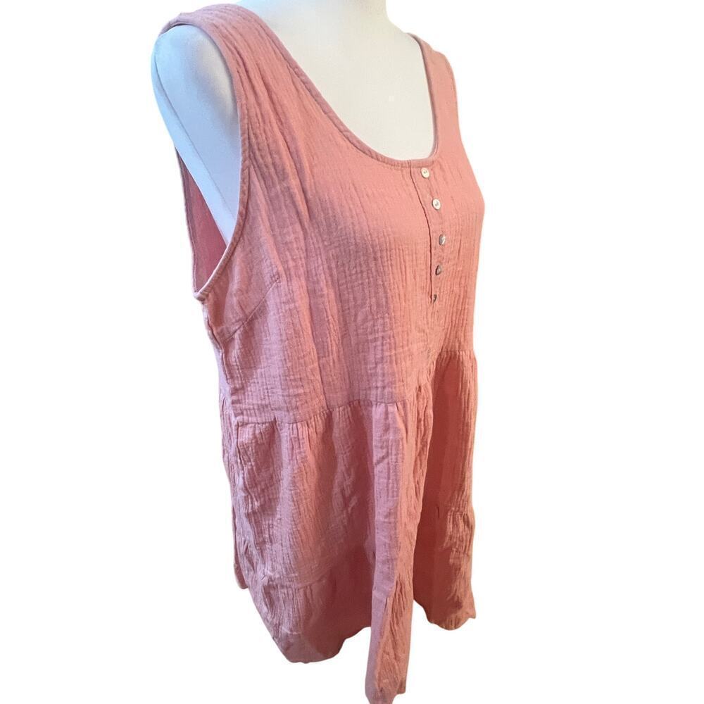HEYSON SUNDRESS BLUSH PINK 100% COTTON FLOWY WOMENS SIZE SMALL